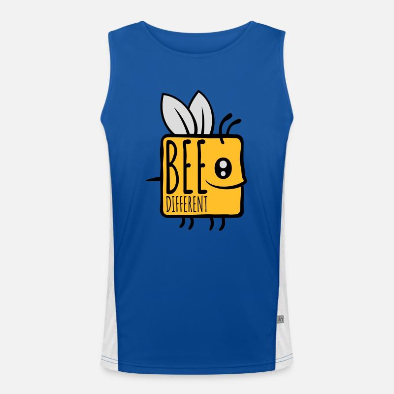 bee different saying quote Men's Functional Contrast Tank Top 