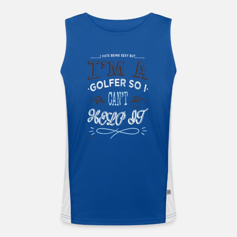 present gift idea golfclock golfing funnygolfgift Men's Functional Contrast Tank Top 