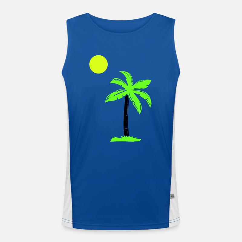 palm tree Men's Functional Contrast Tank Top 