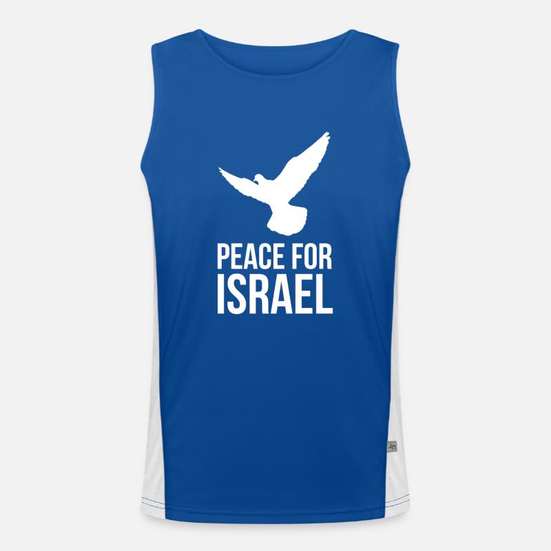 PEACE FOR ISRAEL mit Friedenstaube Funktionelles Kontrast-Tank Top für Männer 