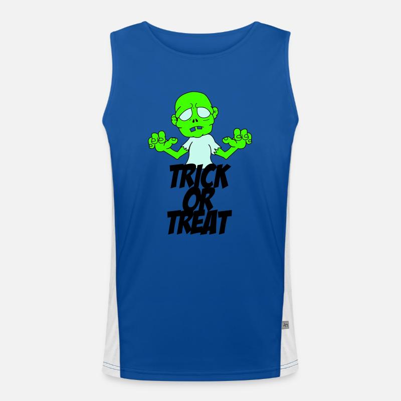 zombie trick or treat - Men's Functional Contrast Tank Top  - royal/white