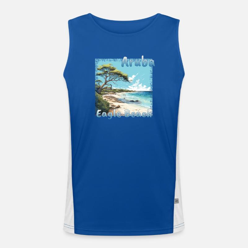 Ambiance estivale à Aruba : Eagle Beach avec un T Grunge Débardeur respirant contrasté Homme 