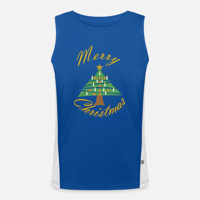 Weihnachtsbild mit Weihnachtsbaum Funktionelles Kontrast-Tank Top für Männer 