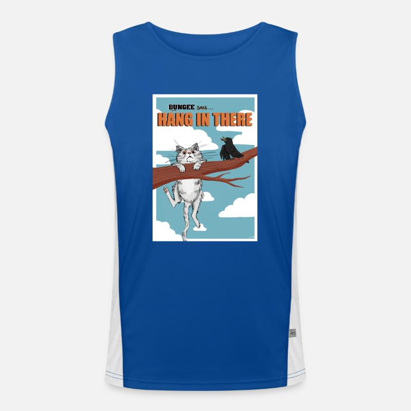 Bungee Hang In There Funktionelles Kontrast-Tank Top für Männer 