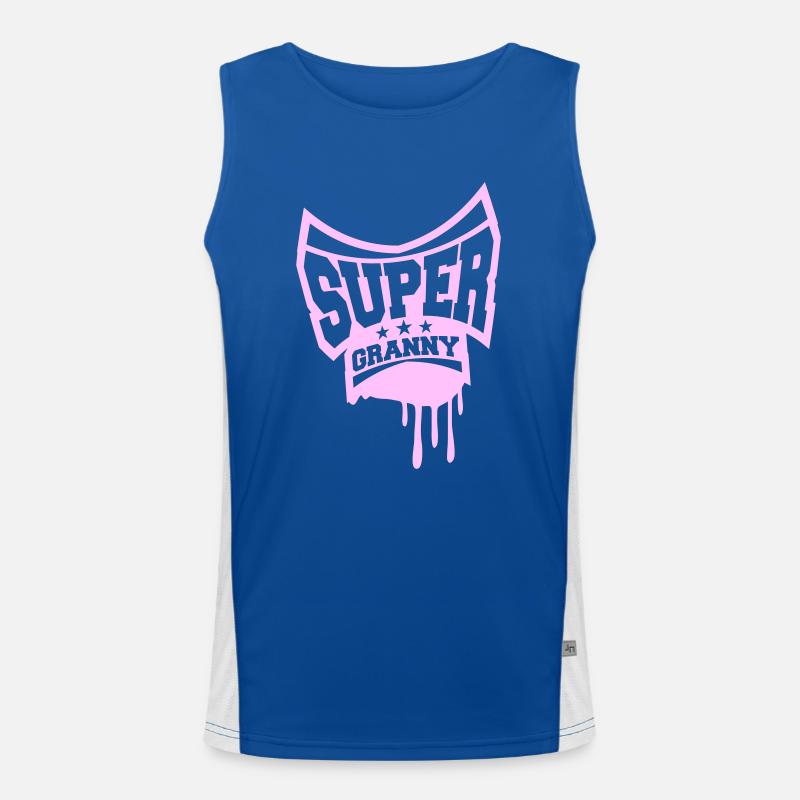 Super Granny Stempel Oma Graffiti Großmutter Funktionelles Kontrast-Tank Top für Männer 