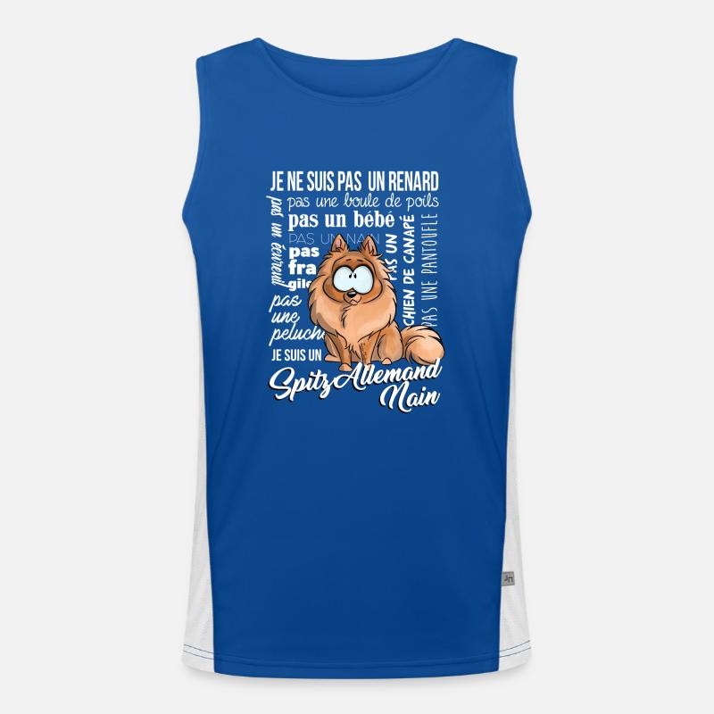 Ich bin Deutscher Spitz Weißer Zwerg Funktionelles Kontrast-Tank Top für Männer 