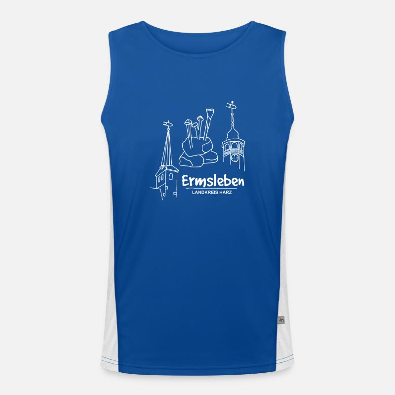 Ermsleben - White Funktionelles Kontrast-Tank Top für Männer 