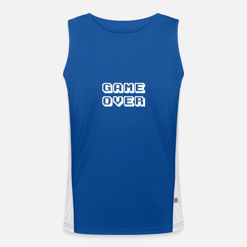 Arcade Game Over white - Men's Functional Contrast Tank Top  - royal/white