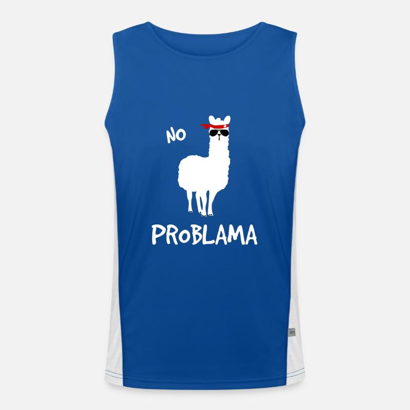 No Problama white - Men's Functional Contrast Tank Top  - royal/white