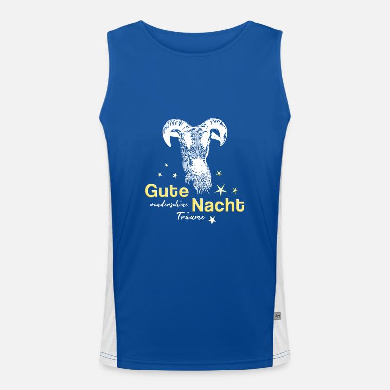 Sheep ram good night Men's Functional Contrast Tank Top 
