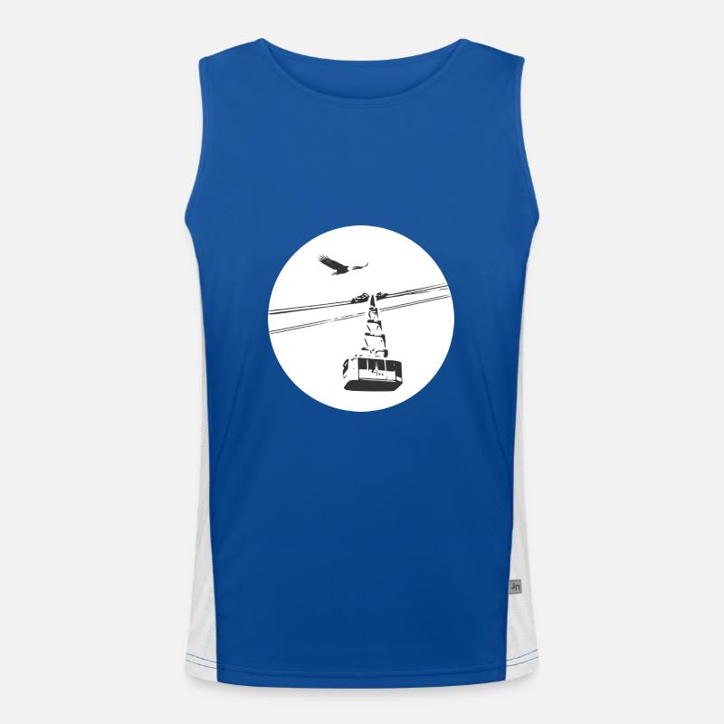 Gondola with eagle black Men's Functional Contrast Tank Top 