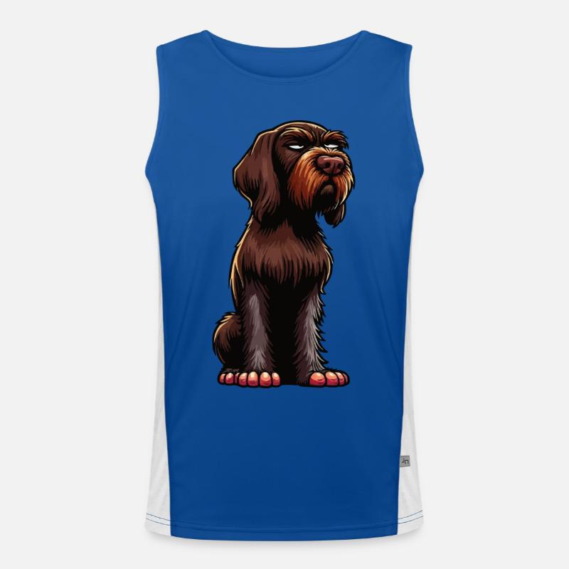 Deutsch Drahthaar Deutsch-Drahthaar Besitzer Funktionelles Kontrast-Tank Top für Männer 