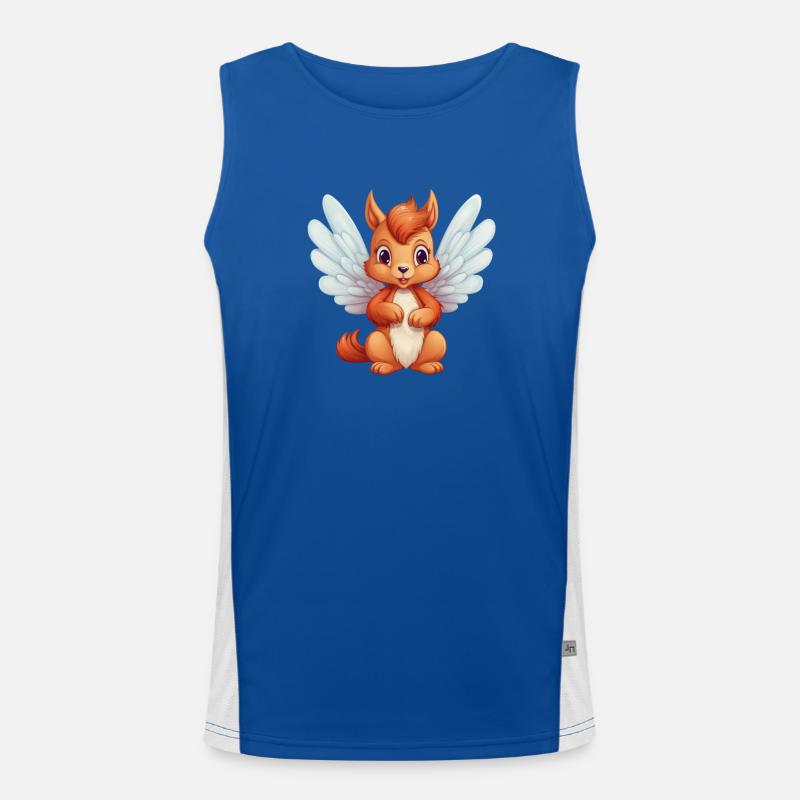 Cute Squirrel Angel Comic - Men's Functional Contrast Tank Top  - royal/white