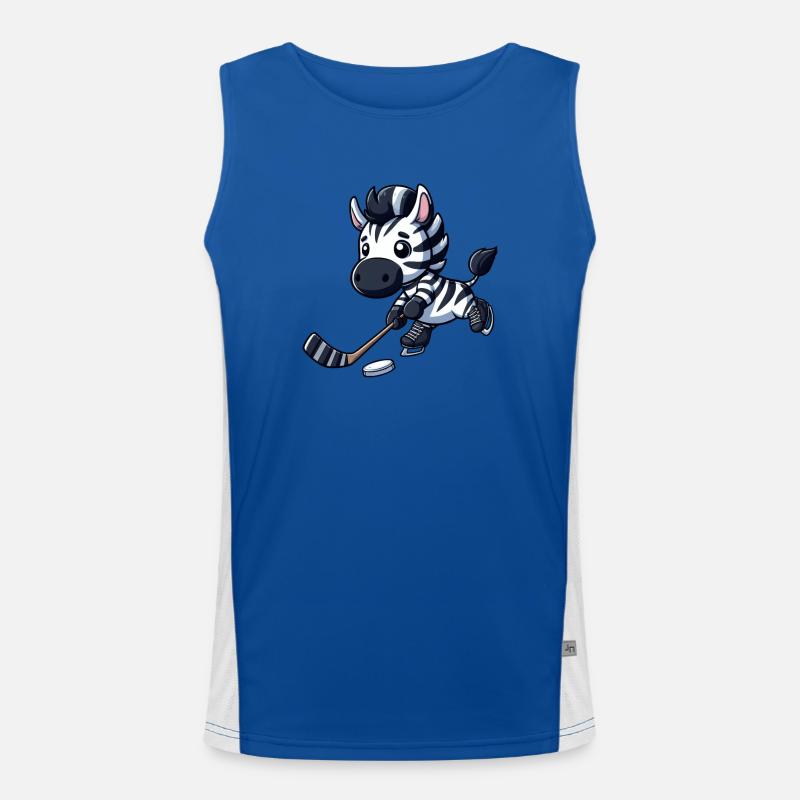 Zebra auf dem Eis: Eishockey neu definiert! Funktionelles Kontrast-Tank Top für Männer 