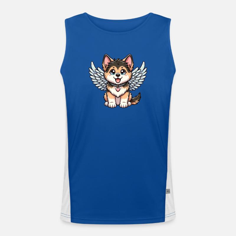 Deutscher Schäferhund Welpe Engel Funktionelles Kontrast-Tank Top für Männer 