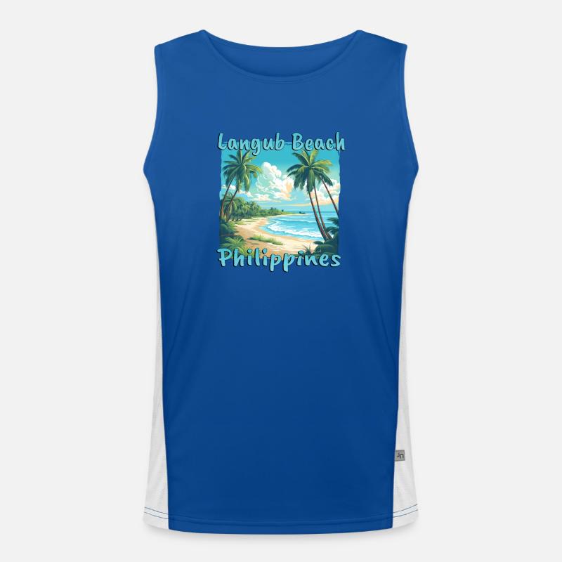 Langub Beach, Philippines - Grunge style for the Men's Functional Contrast Tank Top 