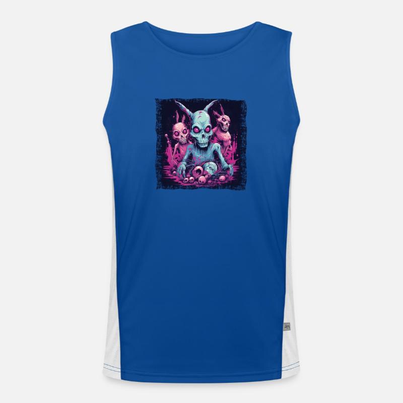 Easter Bunny Zombie Celebration - Men's Functional Contrast Tank Top  - royal/white