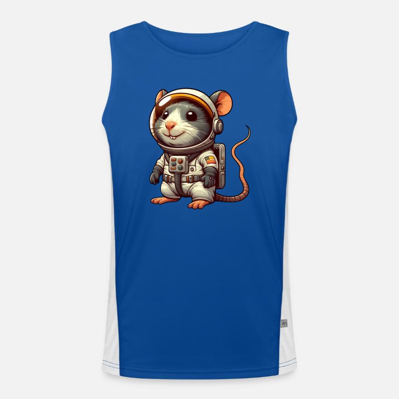 Space Adventure: Mouse & Rat as Astronauts Men's Functional Contrast Tank Top 