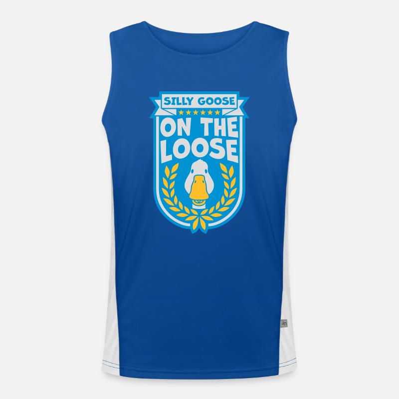 goose on the loose - Men's Functional Contrast Tank Top - royal/white