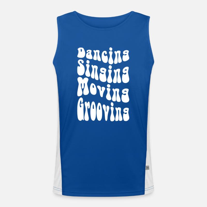 Dancing Singing Moving Grooving - DJing - white Funktionelles Kontrast-Tank Top für Männer 