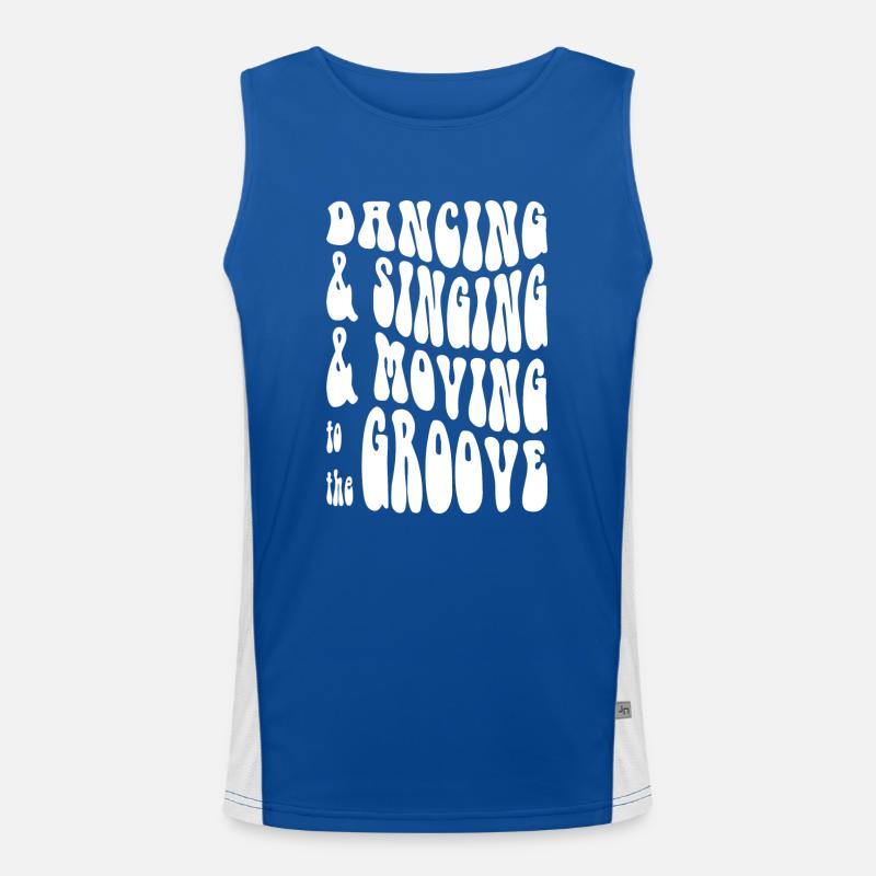 Dancing Singing Moving Grooving - DJing - white Funktionelles Kontrast-Tank Top für Männer 