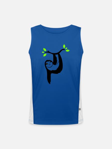 sloth 02 - Men's Functional Contrast Tank Top  - royal/white
