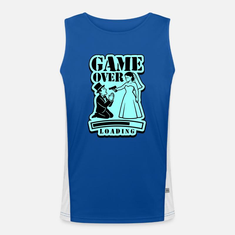 Hochzeit Game Over Loading Funktionelles Kontrast-Tank Top für Männer 