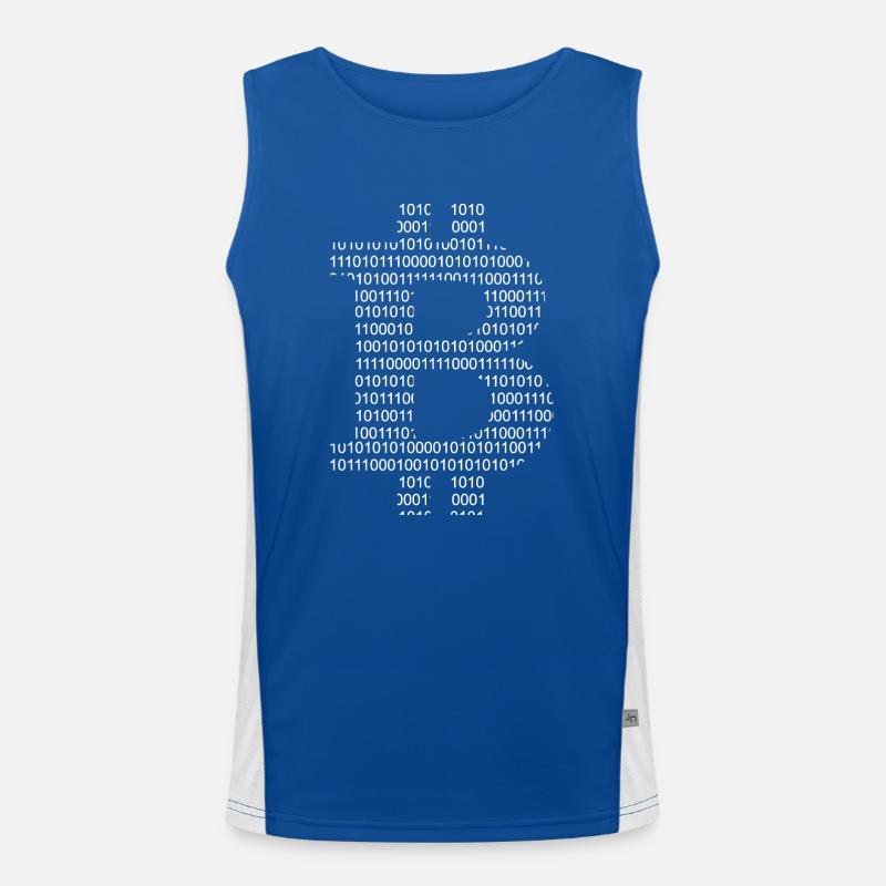 Bitcoin binary logo Men's Functional Contrast Tank Top 