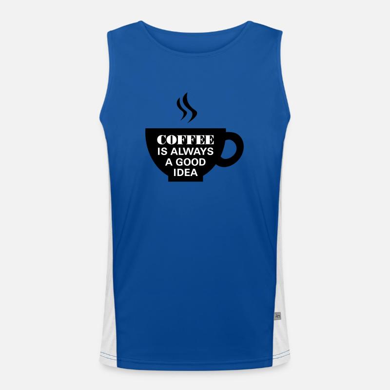 Coffee Is Always A Good Idea Funktionelles Kontrast-Tank Top für Männer 