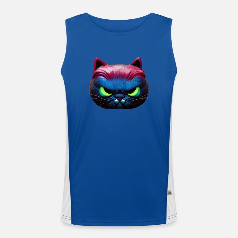 Magical angry cat face! Men's Functional Contrast Tank Top 