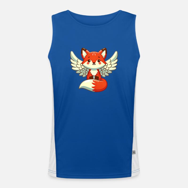 Red Fox Angel - Graceful with wings Men's Functional Contrast Tank Top 
