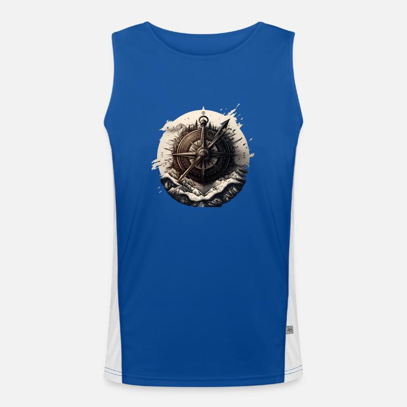 Stay on course: nautical compass for seafaring Men's Functional Contrast Tank Top 