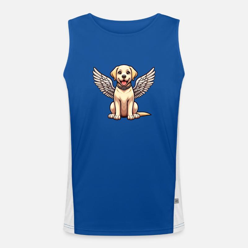 Labrador Retriever Comic Engel Funktionelles Kontrast-Tank Top für Männer 