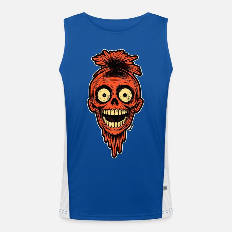 Crimson Skull Mohawk Maskottchen Funktionelles Kontrast-Tank Top für Männer 