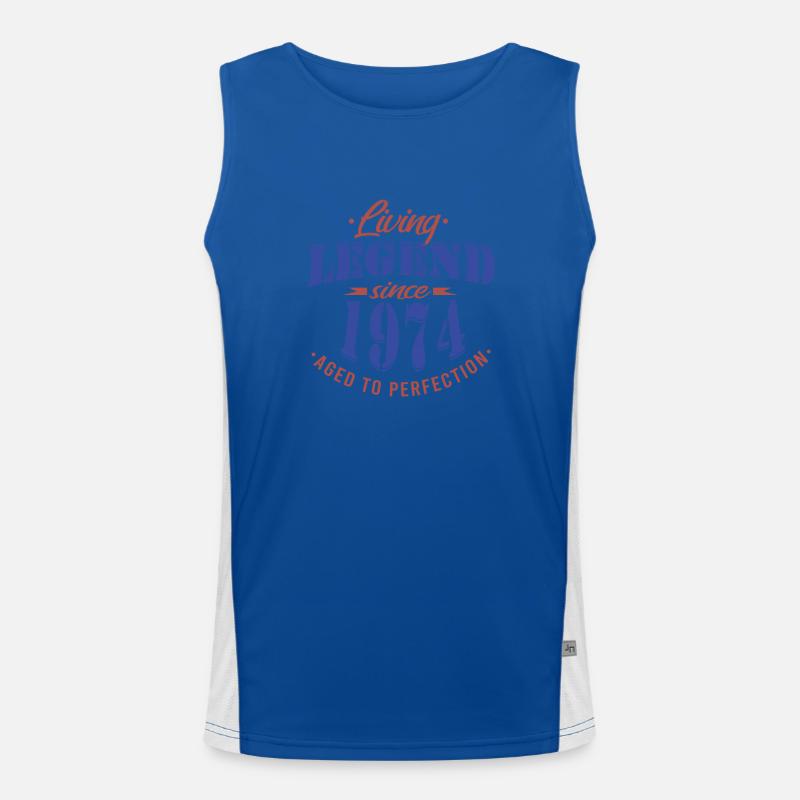 Lebende Legende seit 1974 Funktionelles Kontrast-Tank Top für Männer 