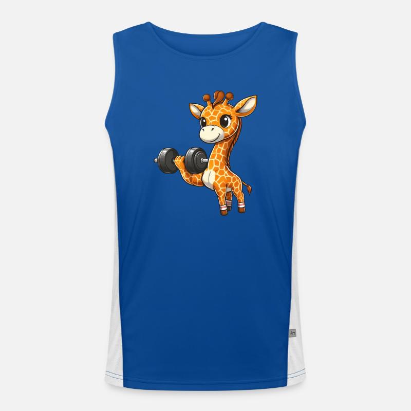 Giraffe Bench Press Workout Men's Functional Contrast Tank Top 