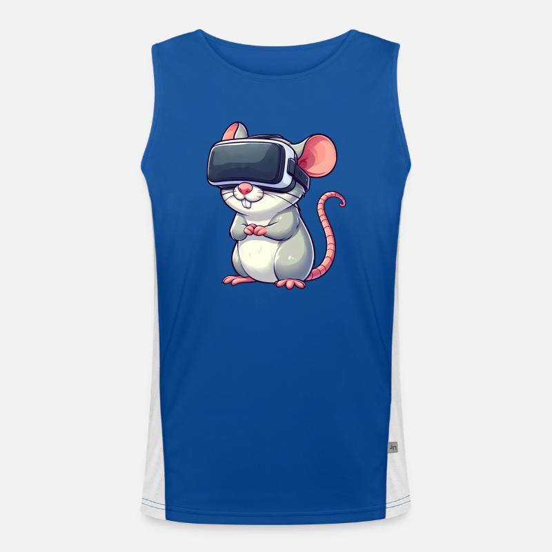 VR Gaming Rat and Mouse Men's Functional Contrast Tank Top 