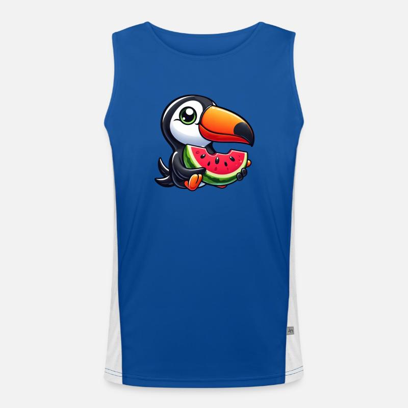 Toucan oiseau de paradis pastèque été Débardeur respirant contrasté Homme 
