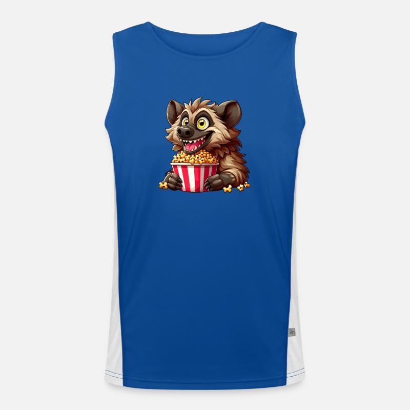 Hyäne Raubtier Popcorn Kinoabend Funktionelles Kontrast-Tank Top für Männer 