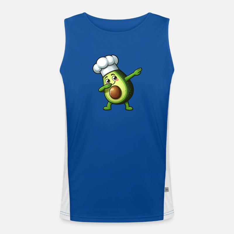 Mignon dessin animé avocat cuisine Débardeur respirant contrasté Homme 