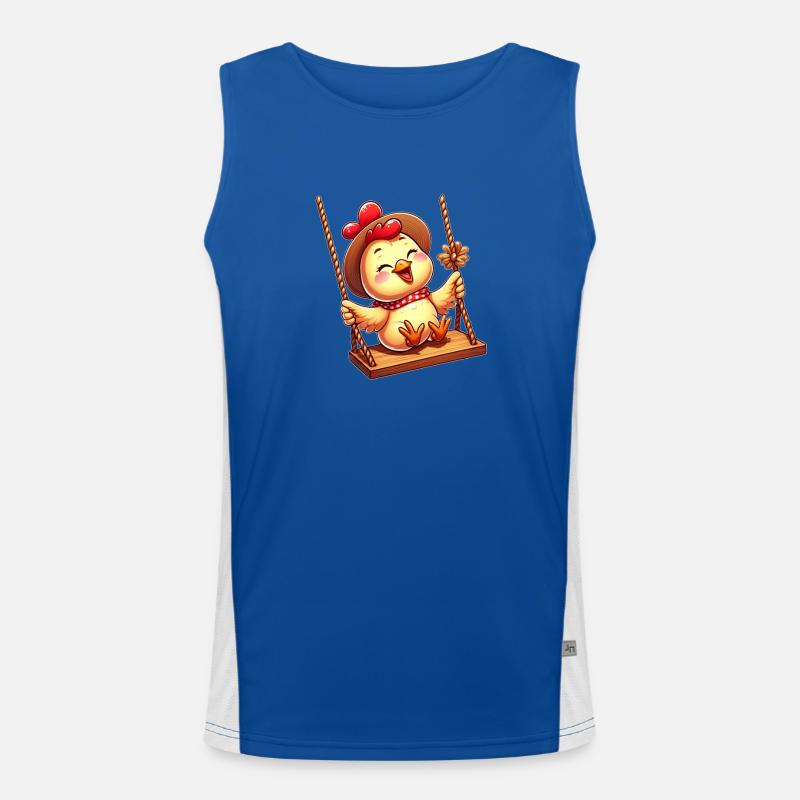 Chicken Chick Rocking Playground Joy Men's Functional Contrast Tank Top 