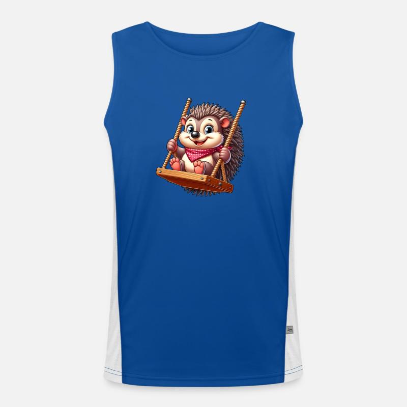 Mignon hérisson balançant terrain de jeu dessin animé Débardeur respirant contrasté Homme 