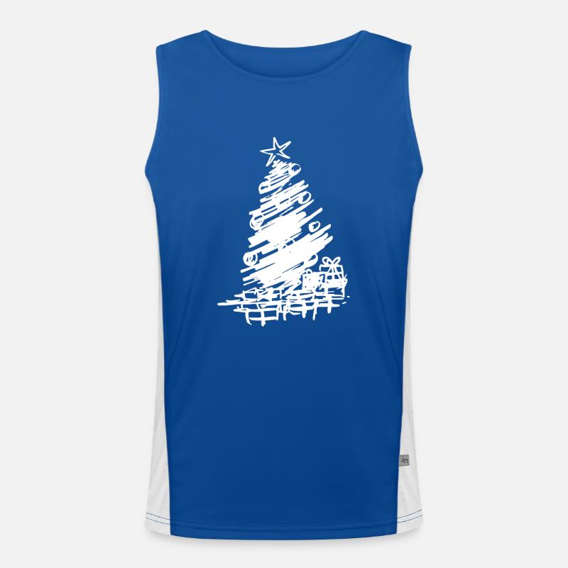weiser weihnachtsbaum mit geschenken und weihnacht Funktionelles Kontrast-Tank Top für Männer 