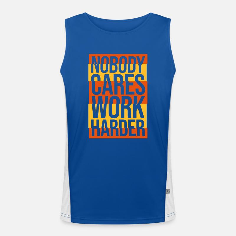nobody cares work harder Men's Functional Contrast Tank Top 