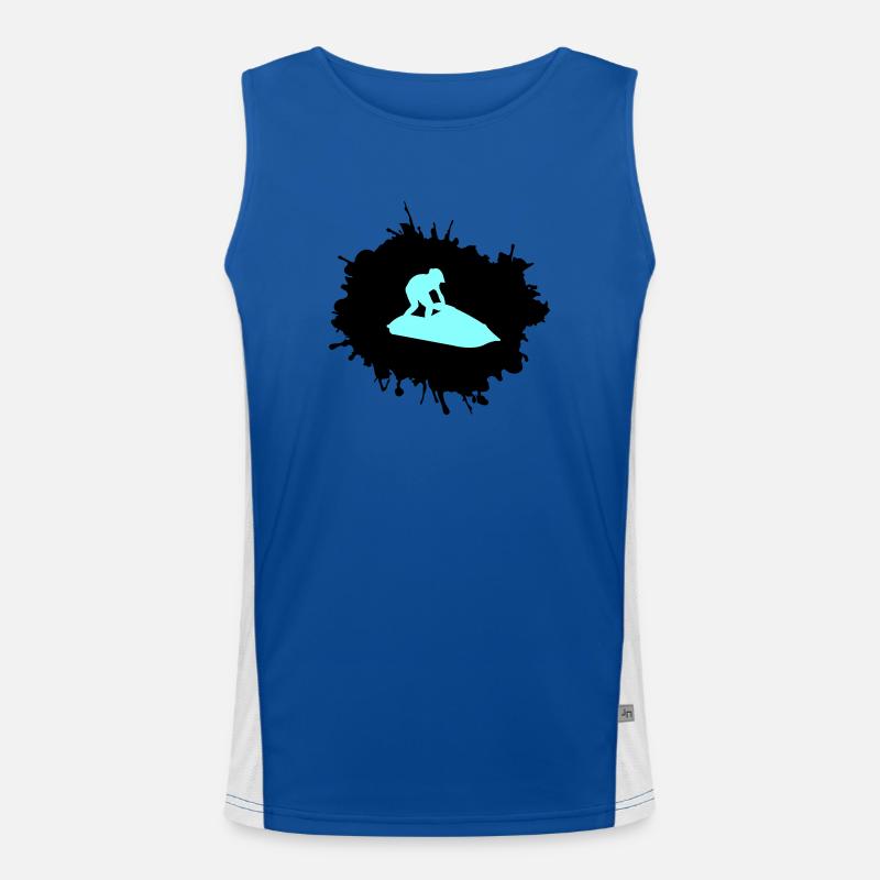 Jet Ski Blobs - Men's Functional Contrast Tank Top  - royal/white