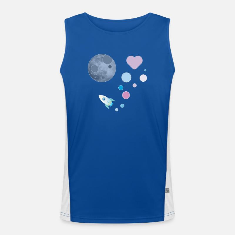 Space Rocket Funktionelles Kontrast-Tank Top für Männer 