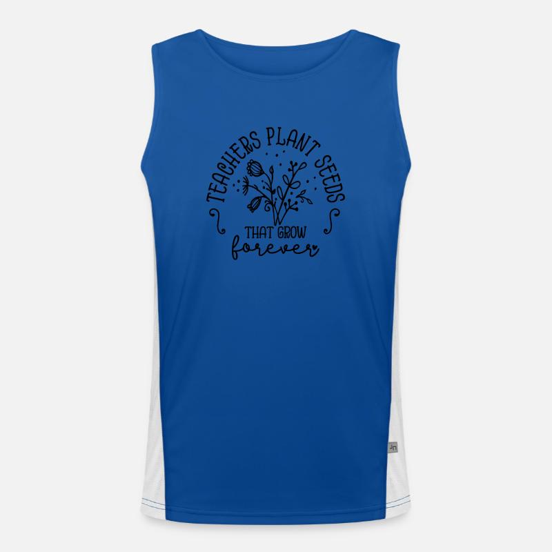 Lehrer Pflanzen Sie Samen, die für immer wachsen Inspiration Funktionelles Kontrast-Tank Top für Männer 