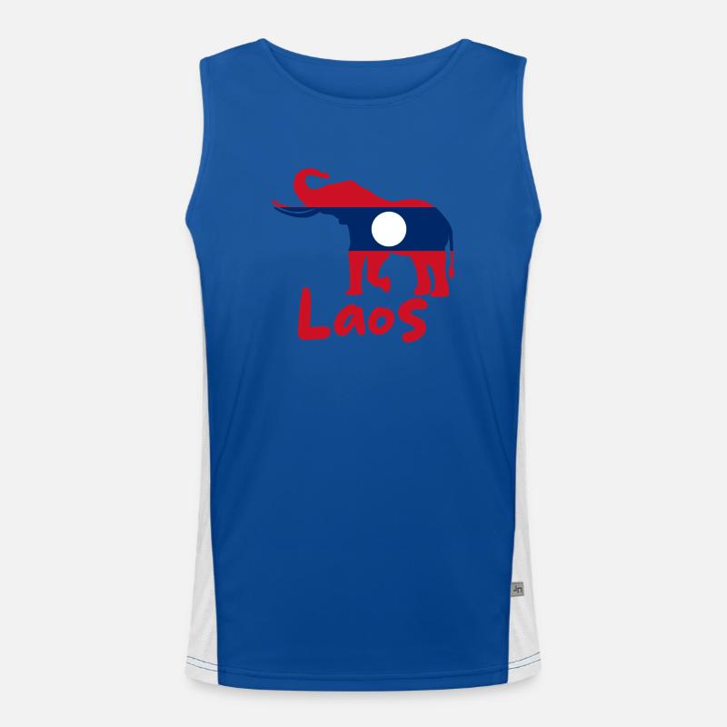 Laos Laote Laots Proud Flag Elephant I Gift Men's Functional Contrast Tank Top 