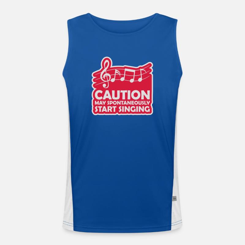 may spontaneously start singing - Men's Functional Contrast Tank Top  - royal/white