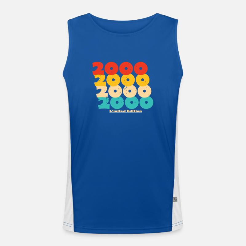 2000: Limited Edition - 24th Anniversary - Men's Functional Contrast Tank Top - royal/white